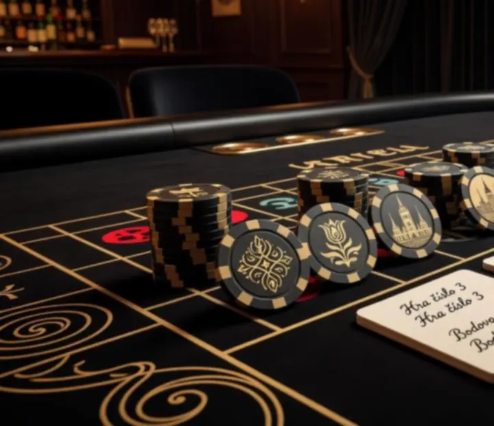 Detail žetónov a bodového systému pri ruletovom programe Noble Gala